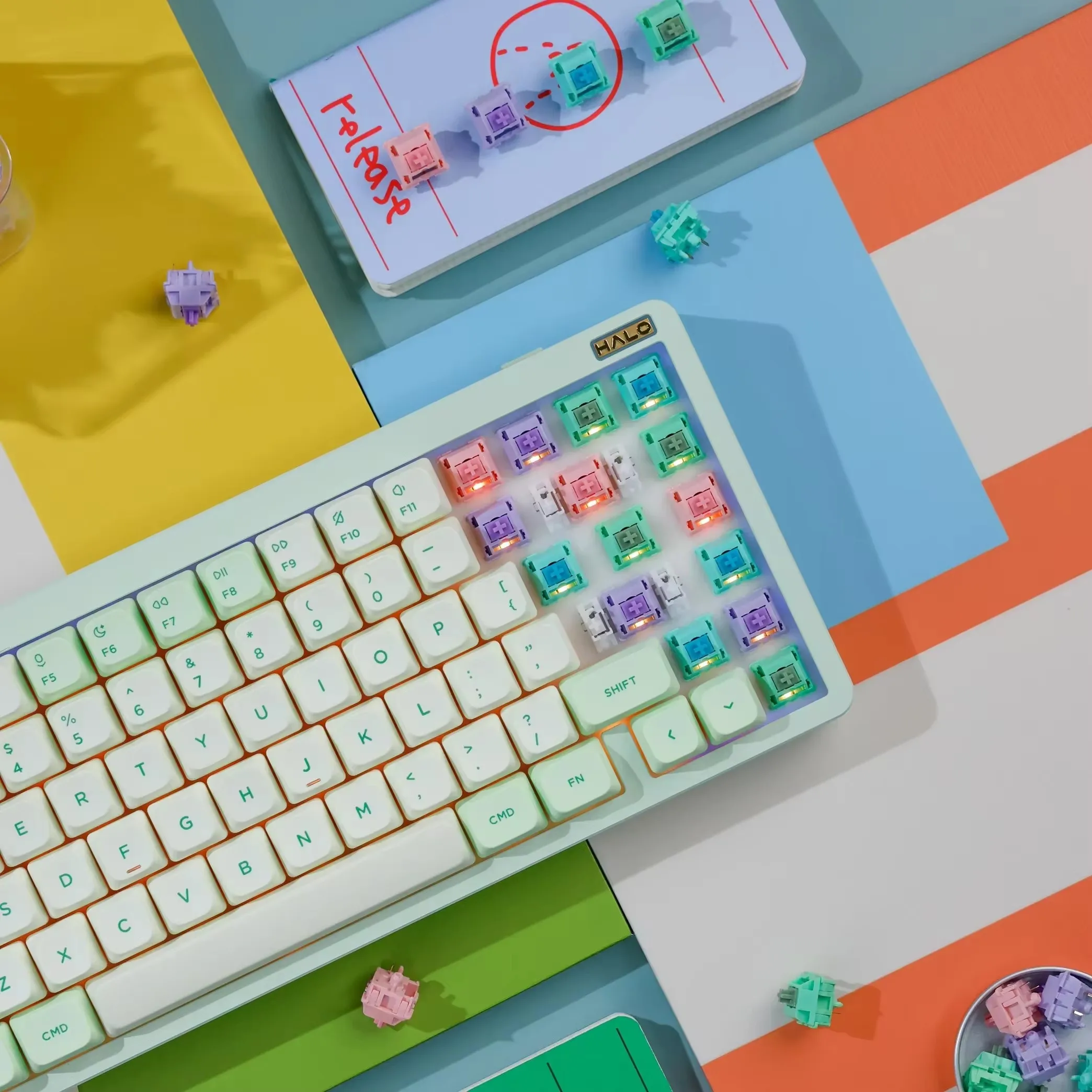 Zuoce-カラフルなマカロンスイッチ,hifiリニアスイッチ,メカニカルゲーミングキーボード,PCゲーマーアクセサリー,42g