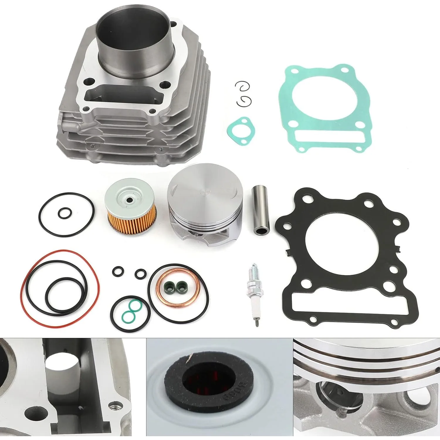 Engine Top End Rebuild Kit Cylinder Head Piston For 88-00 Honda TRX 300 Fourtrax FW Cylinder Full Top End Gasket Piston Kits