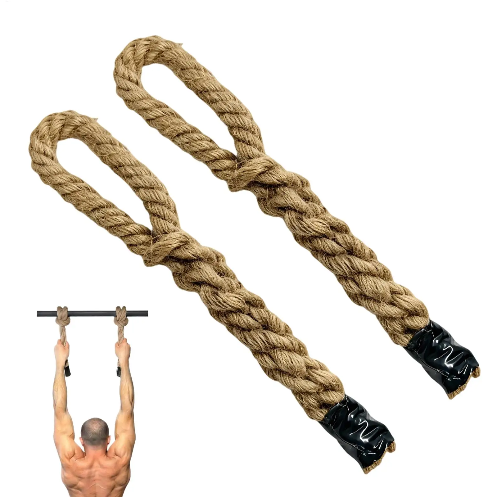 2Pcs Heavy Duty Pull Up Rope Grips Reusable Arm Strength Training Tool Comfort Grip Pull-Up Assist Trainer Build Back Arm Muscle