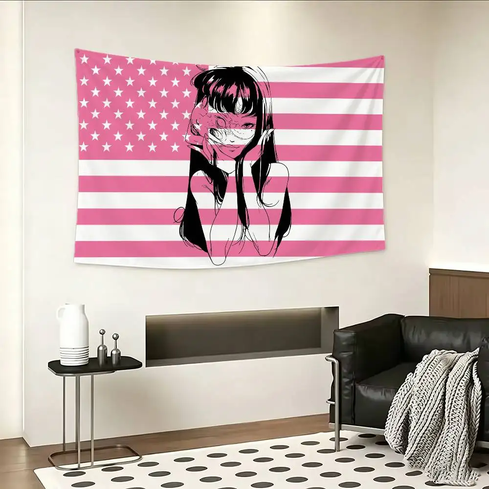 Junji Ito Horror Comics Flag Outdoor Decorations for Bedrooms Home Decor Items Decoration