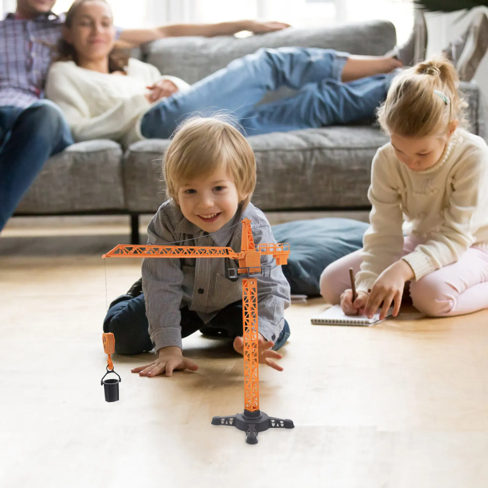 

Crane Truck Engineering Plastic Heavy-Duty Construction Vehicles Movable Parts Stem Building Sets for Boys Kids Construction