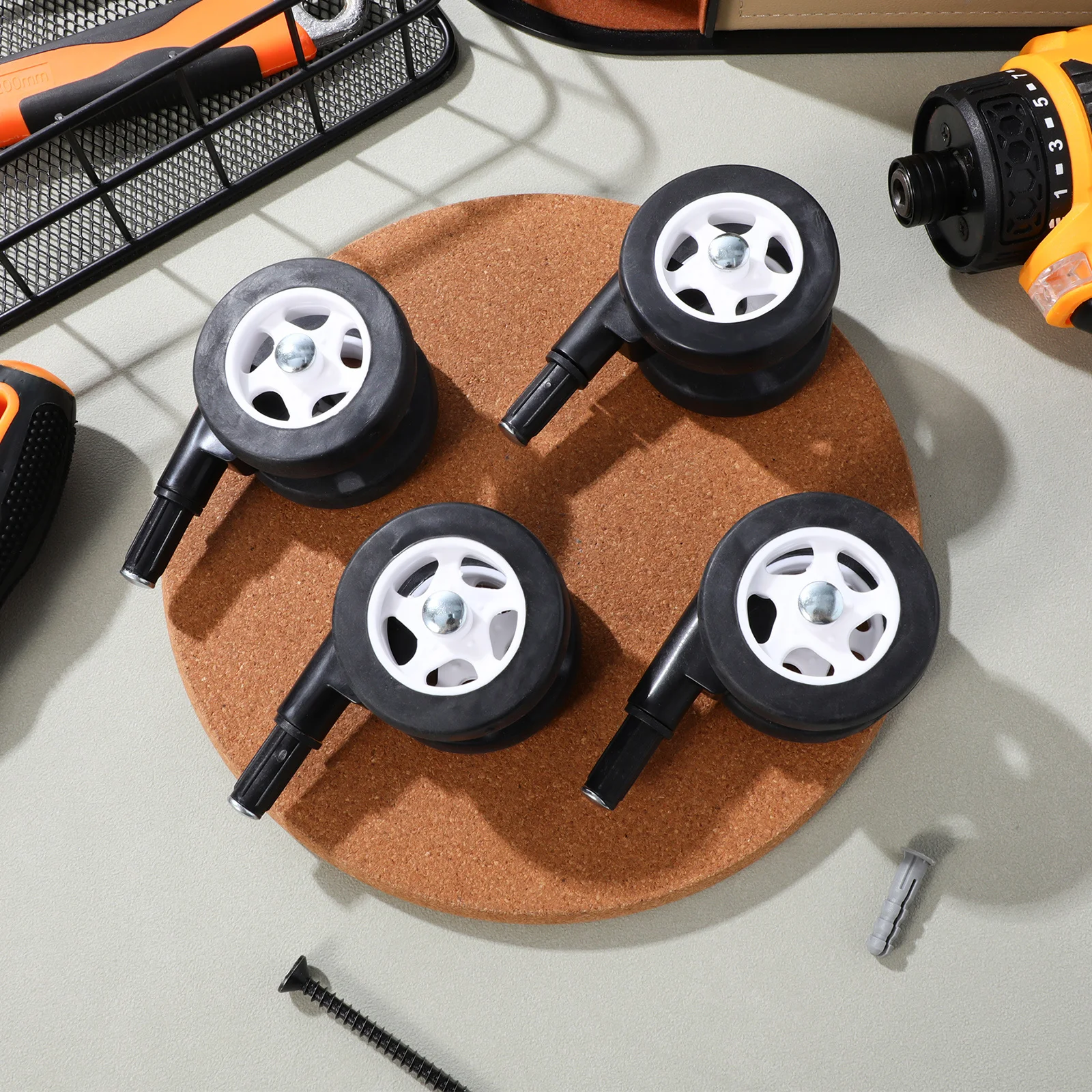 4 قطعة عجلات عجلات بلاستيكية للمشايات عربة استبدال أجزاء عربات الأطفال الصامتة قطب دوران سهلة فصل طقم تصليح