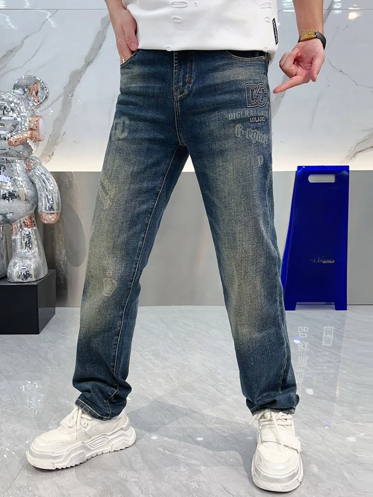 

Faionable Straight Leg Men's Jeans Autumn Winter New Arrival Casual Loose Comfortable All-Match Wide Leg Long Pants