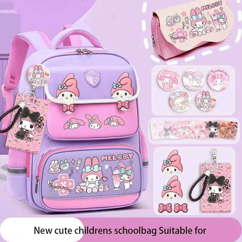 Sanrios Kawaii Anime moja melodia Cinnamoroll Kuromi Kids odprężająca tornister podróżna Laptopbag nowa oddychająca plecak studencki