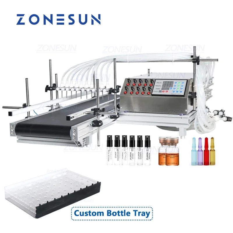 

Автоматический перистальтический насос ZONESUN с 10 головками, для розлива эфирных масел, растворителей перфима, бутылок с водой, с конвейерной лентой