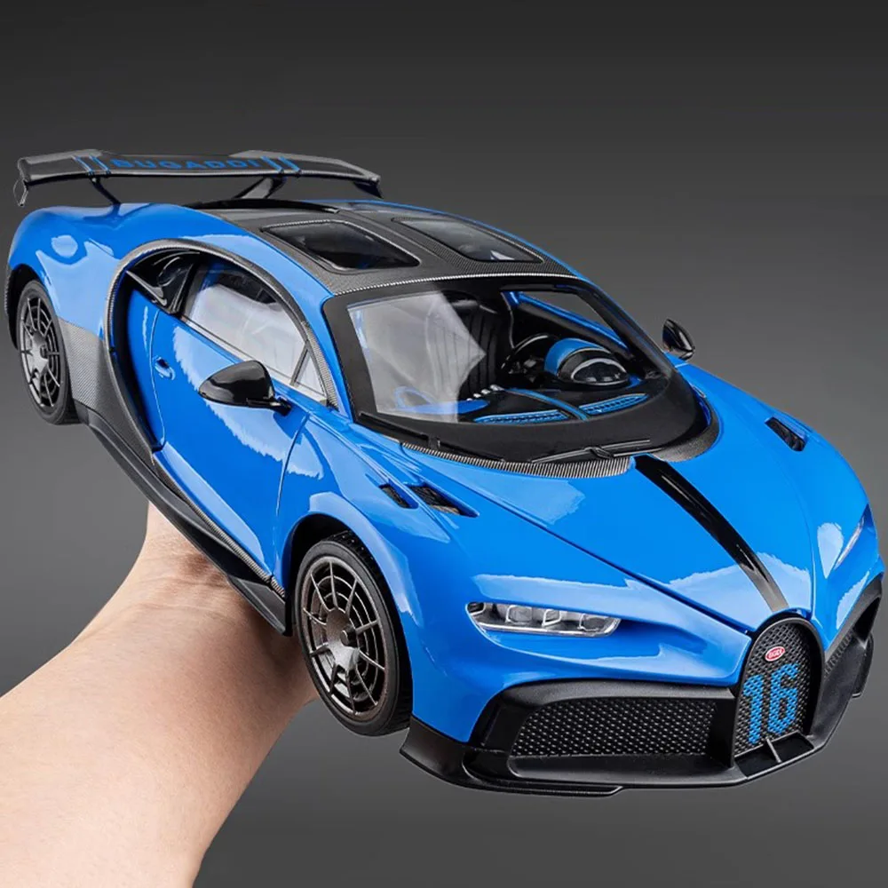 1:18 BUGATTI Camron Sports Car Model Toy Alloy Diecast Toys Vehicles Sound Light Front Wheel Steering Collection Toys Boys Gifts