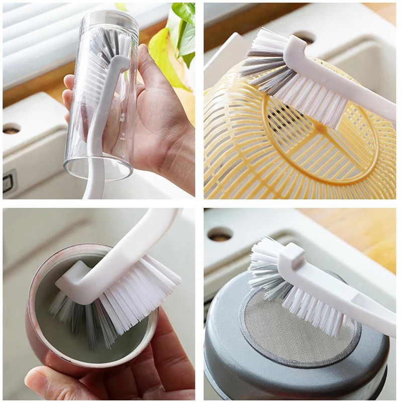 Narrow Cup Brush Long Handle Small Brush For Fish Tank Straw Baby Milk Bottle Gap Glass Cleaning Brush Kitchen Tools