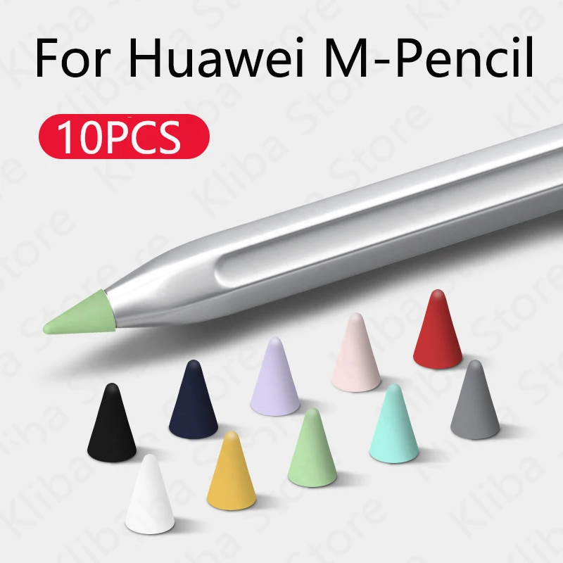 10Pcs Silicone Mute Nib Cover For Huawei M-pencil 1/2/3 Tip Cover Replaceable Tip For Ipad Pencil Stylus Pen Nib Protection Case