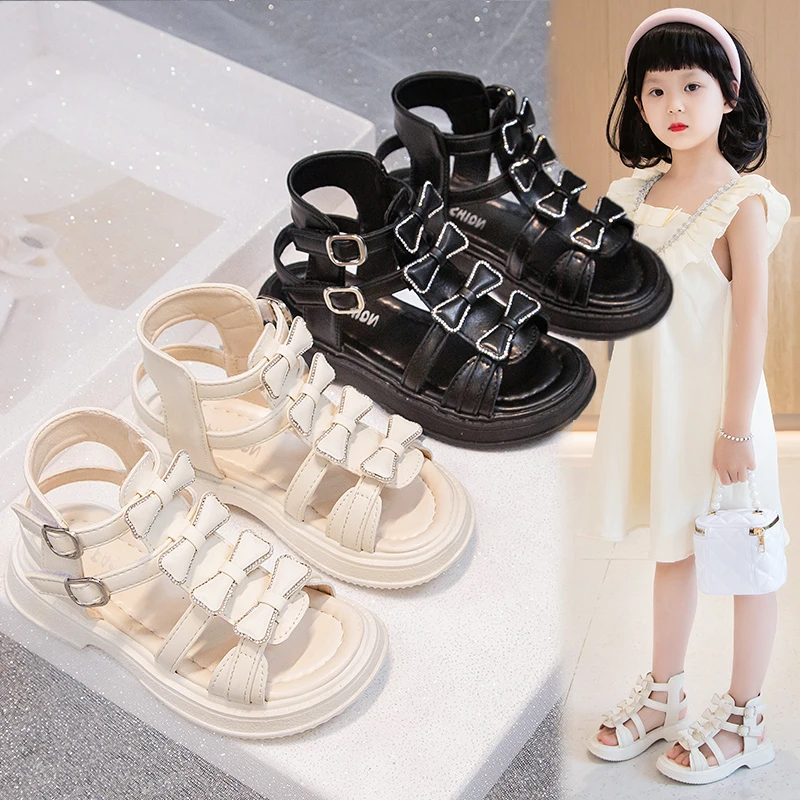 

2025 New Girls' Shoes Children's Princess Sandals Summer Style, Fashionable Soft Soles for Girls and Big Kids Детская Обувь