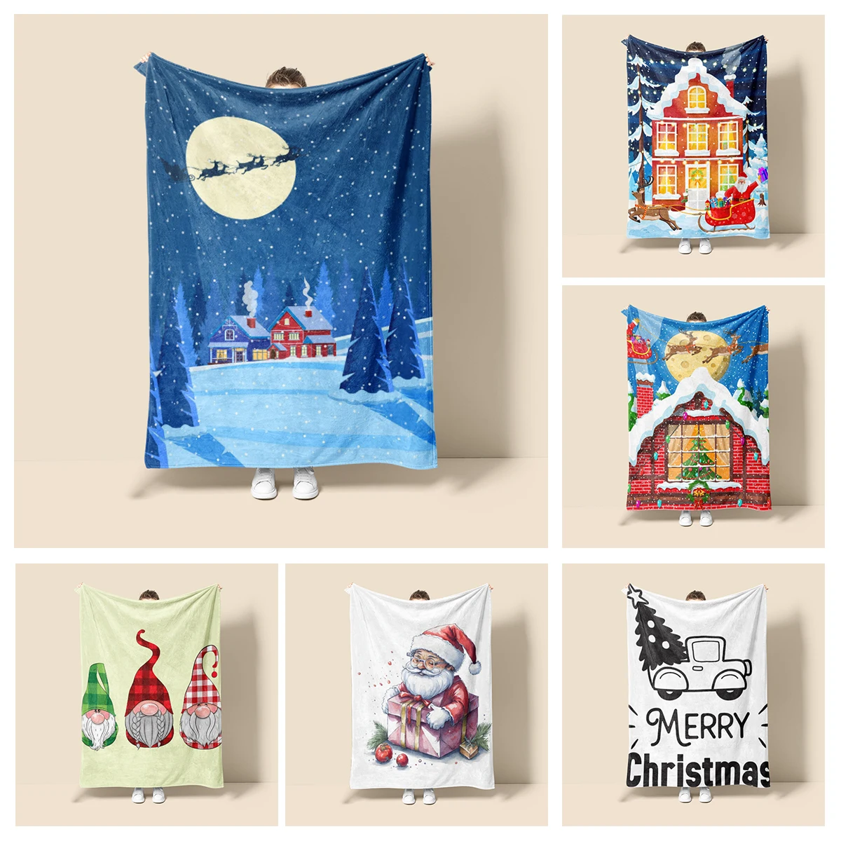 

Home decoration plush Throw Sofa blanket Bedspread bed fluffy soft blankets decor Plaid Modern morandi winter Merry Christmas