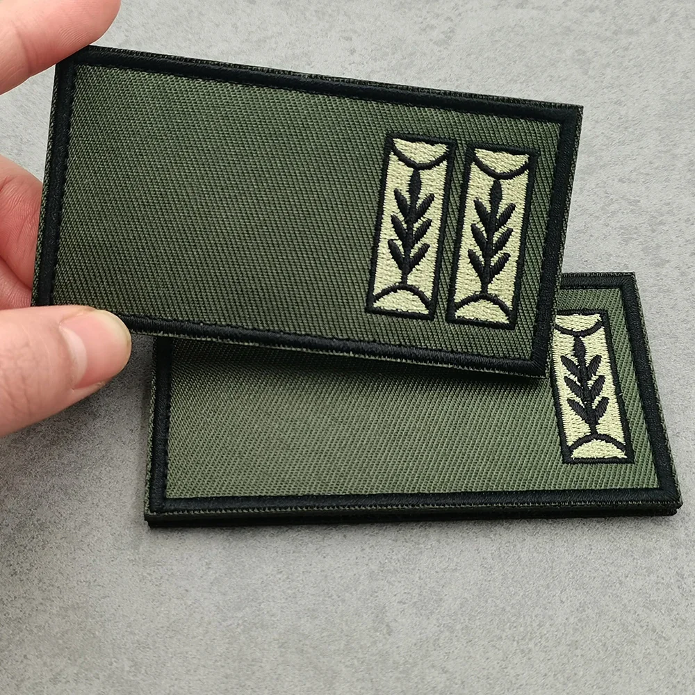 Popular Two Colora Blue & Green Embrodiery Military Tactical Israel Army Rank Shoulder Stick Patch For Bag Hat Cloth Applique