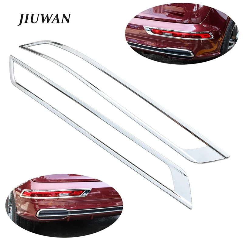 One Pair Car ABS Silvery Left & Right Rear Fog Lights Frame Cover Protection Decoration Strips For Audi Q5 2017 2018 2019 2020