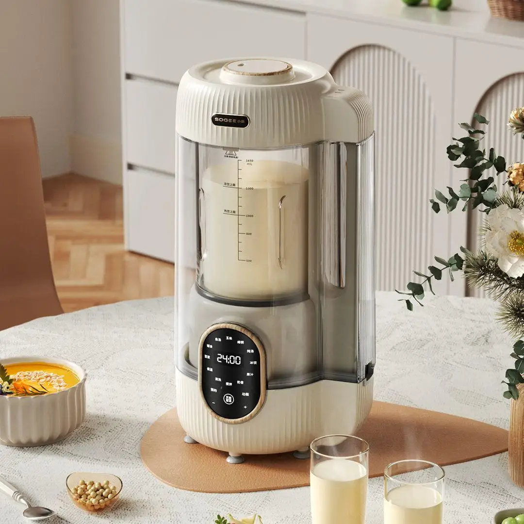 Liquidificador de alta velocidade com função de aquecimento, som suave, disjuntor de parede, casa, pequena máquina automática de leite de soja