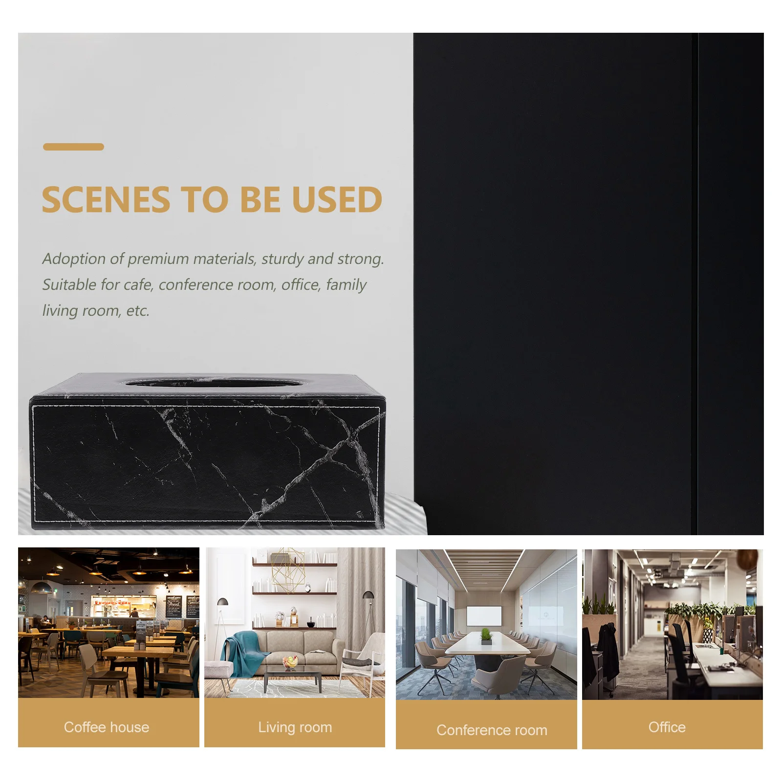 

1pc Marble Pattern Box High-End Luxury Design Smooth Draw Storage Case Exquisite Tissue Container Household Tissue Holder