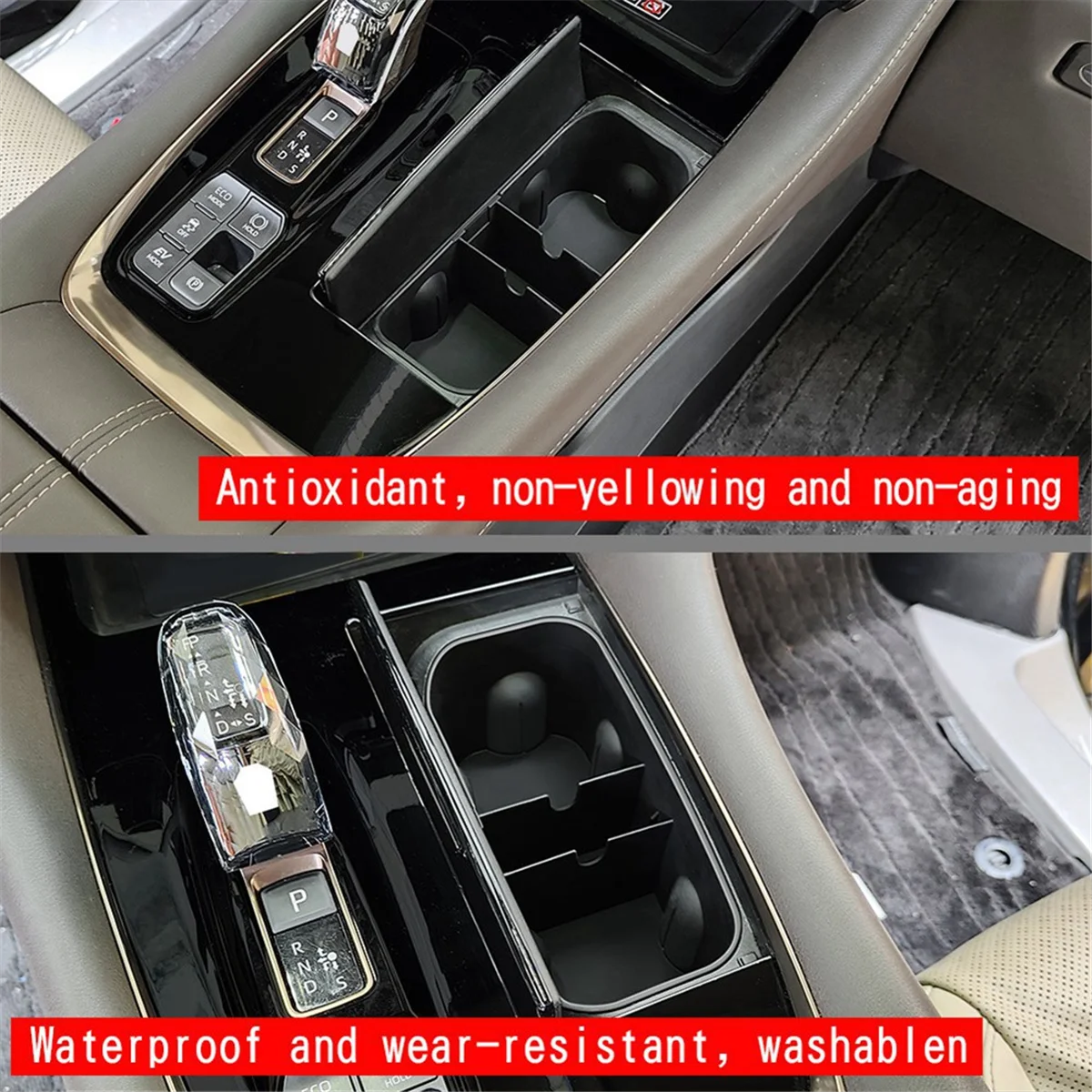 Car Center Console Silicone Water Cup Holder Storage Box for Toyota Alphard Vellfire 40 Series 2024 LHD