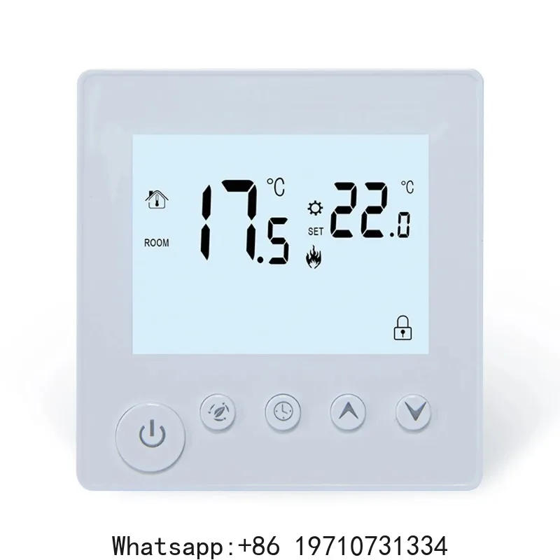 

Temperature Controller LCD Backlight Display Week Time Indoor Temperature Display Target Temperature Setting Manual Timing