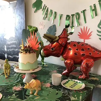Dinosaurie Grattis på födelsedagen Girlang Banderoll Vrål Dino Party Ballonger Djungeldjur Safari 1:a Barnfödelsedagsfest Dekorationstillbehör 6 best sales Happy birthday animals - №2