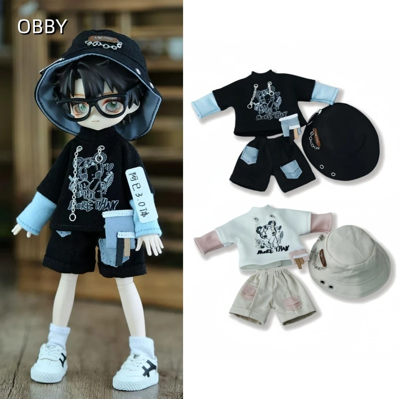 

For 1/12 BJD Trend T-shirt Shorts For Advocate Freedom Asi 2.0 3.0 10000 Escape 12-14cm Doll Dress Up Doll Outfit Clothes Gift