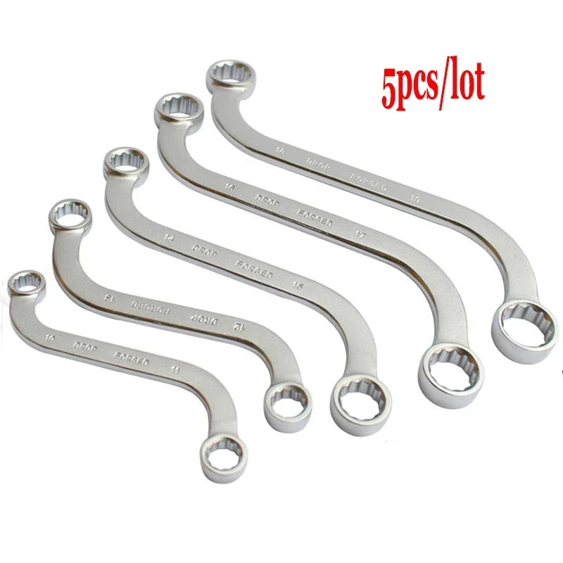 

5pcs S Type Double Ended Ring Spanner Wrench Set 10-19mm