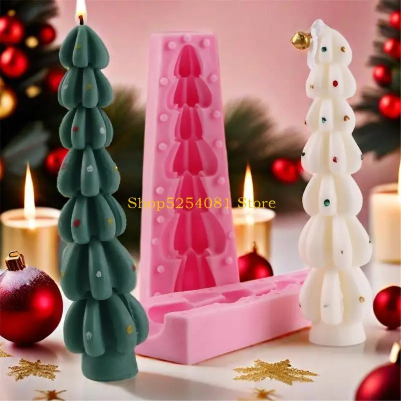 AXYC Christmas Tree Silicone Molds للشمعة ، هدية عيد الميلاد ، الديكور
