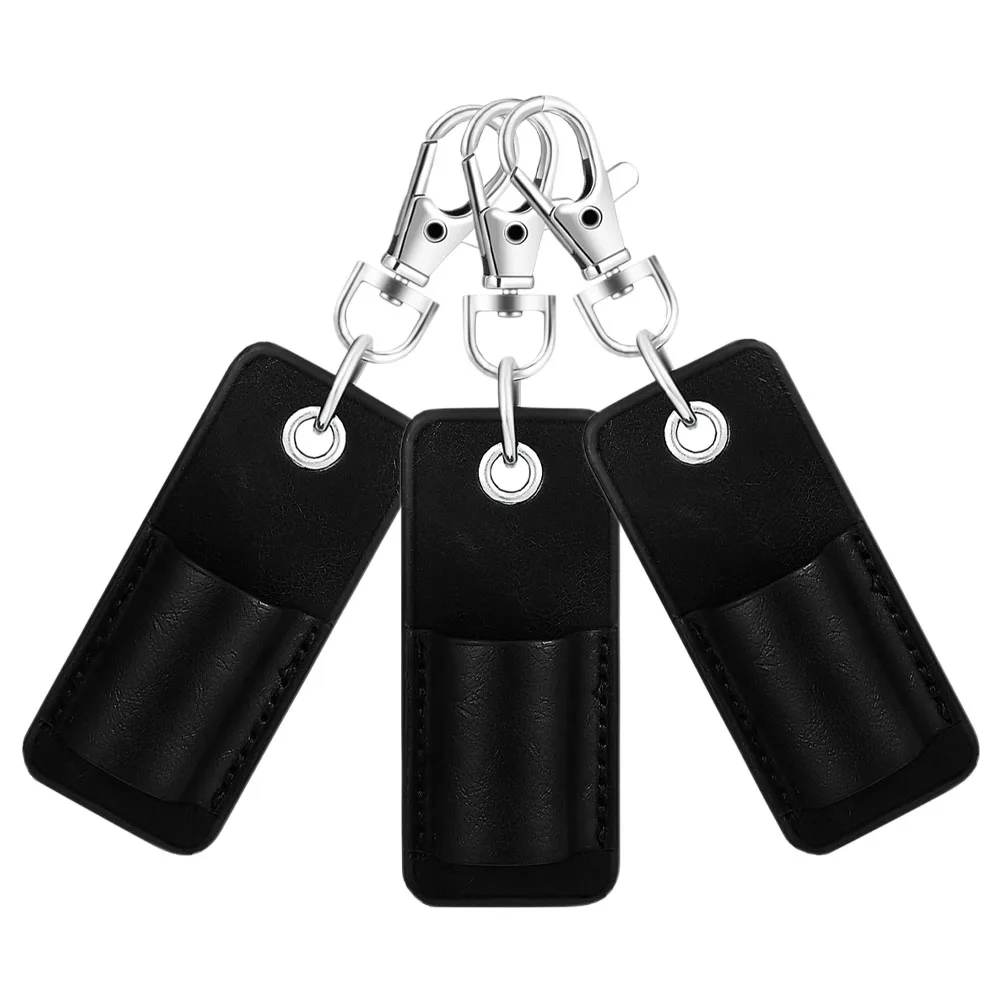 

3pcs Pu Pen Pouch: Compact Portable Keychain Glasses Sleeve Pencil Protector For Teachers Students School Office Outdoor