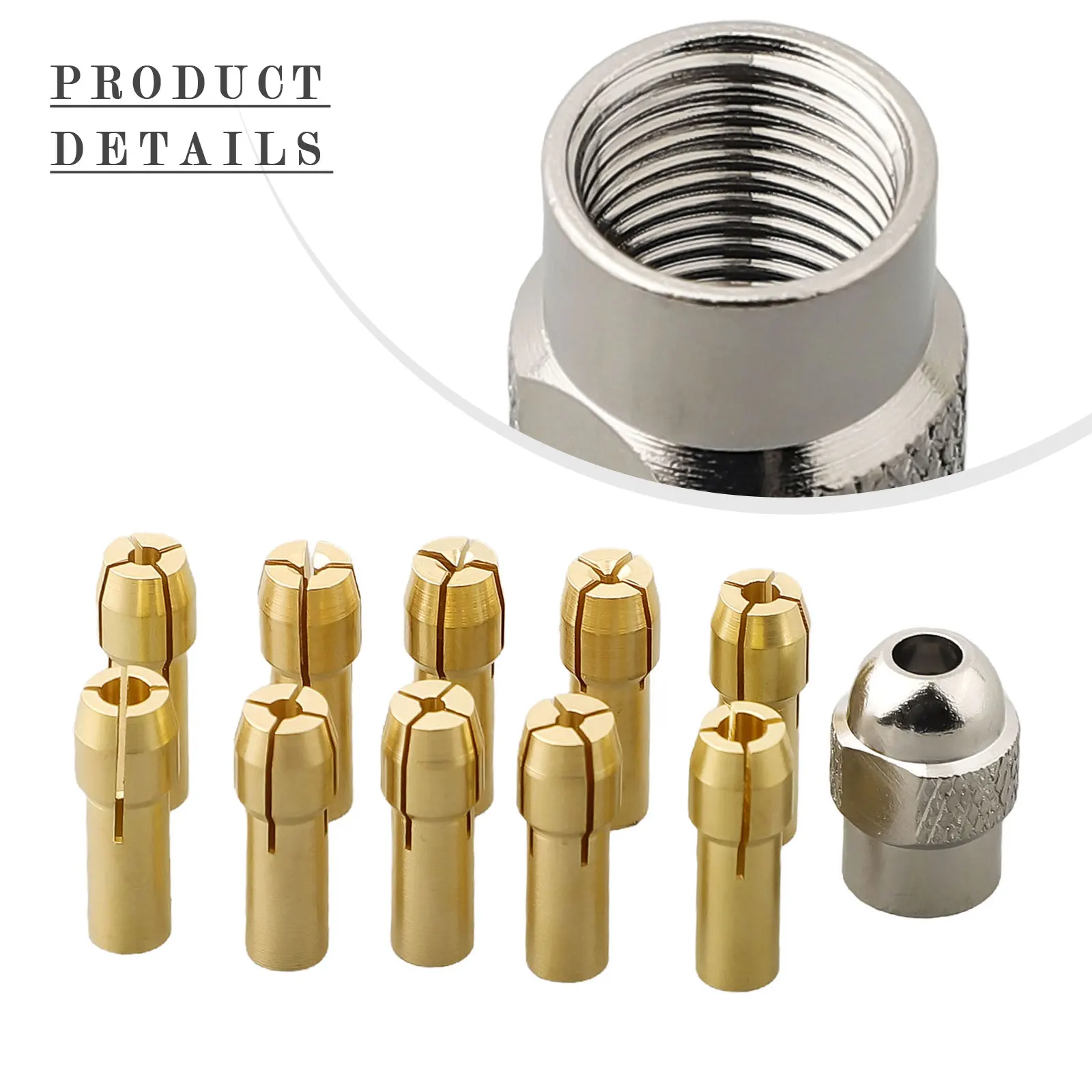 11pcs Mini Drill Set Brass Collet Chuck For Power Tools Compatible With Most Rotating Tools Clamping Diameter 0 5 3 2mm