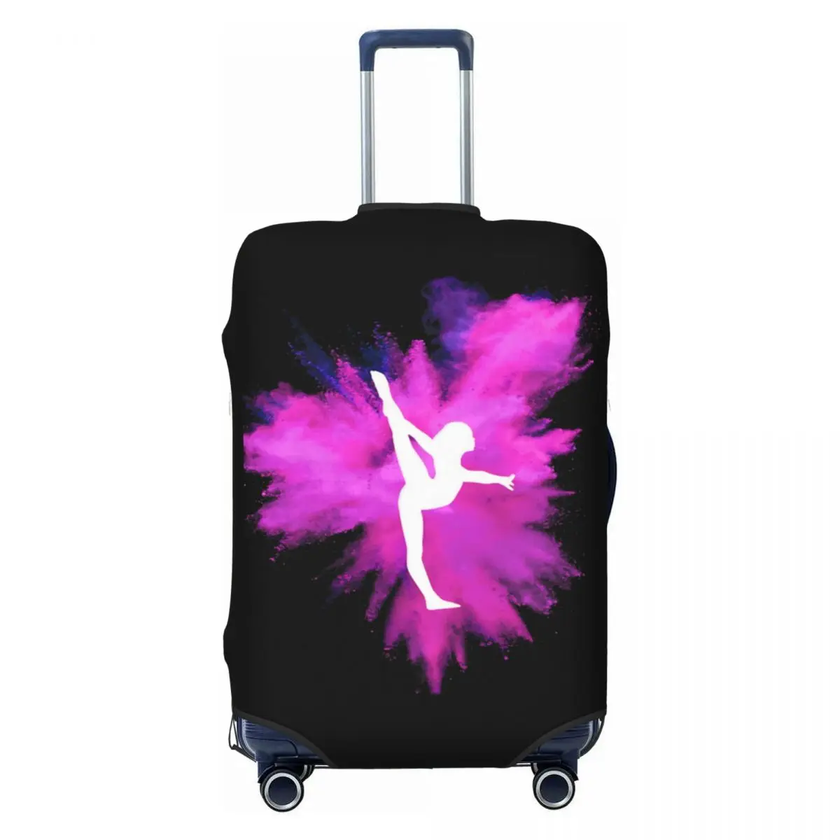 

Gymnast Silhouette Pink Explosion Suitcase Cover Travel Flight Fun Luggage Accesories Protector