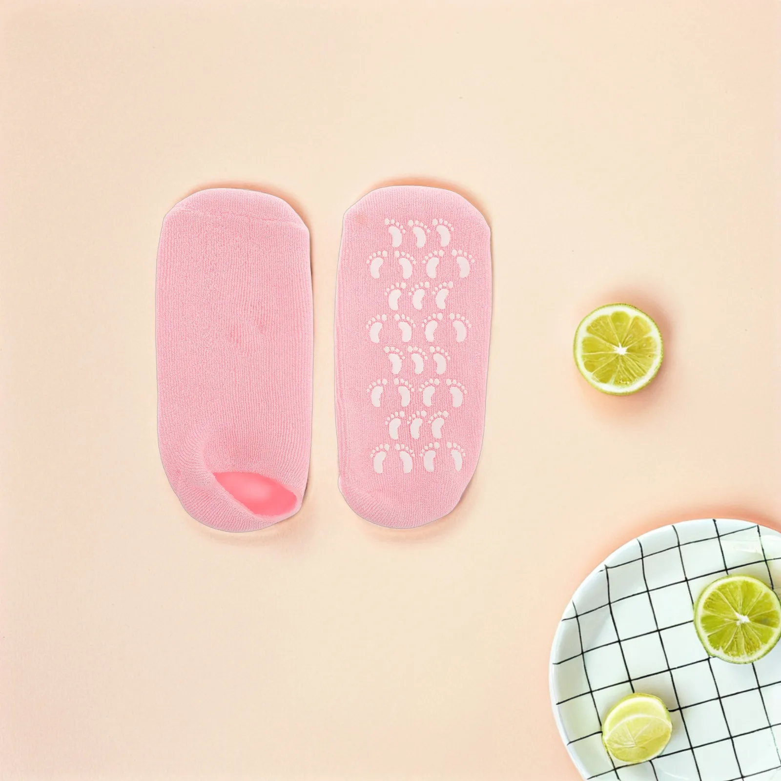 1Pairs Silicone Moisture Socks for Feet Hydrating Cracked Heel Repair Softening Foot Care Gel Dot Non Slip Cotton Yarn Foot Spa view 6