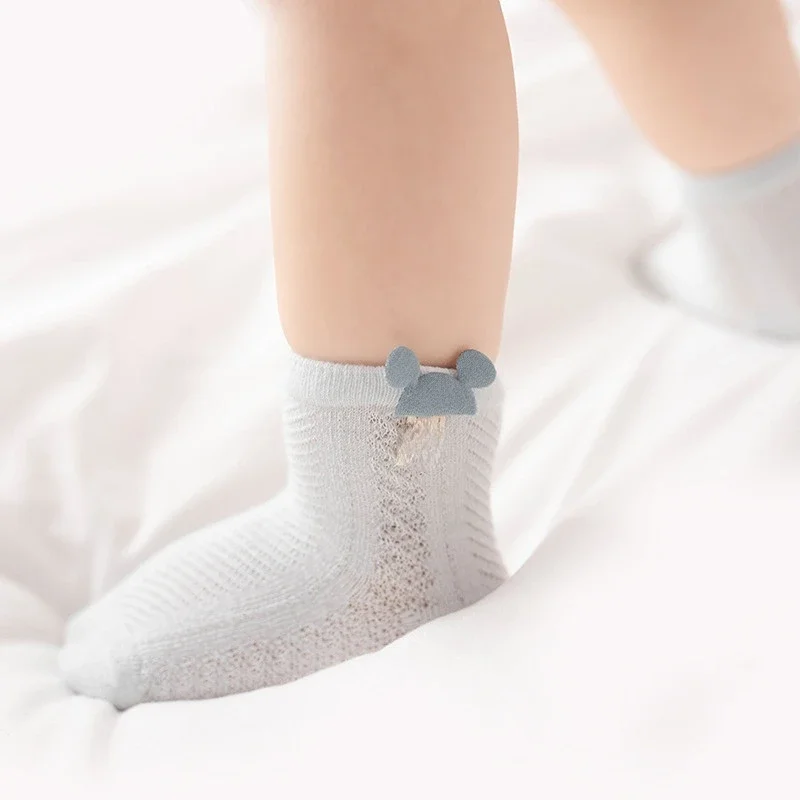 Baby Socks Breathable Mesh Socks Cotton Net Lovely Newborn Baby Socks Clothing Accessories 0-2Y White Socks  Little Girl Socks