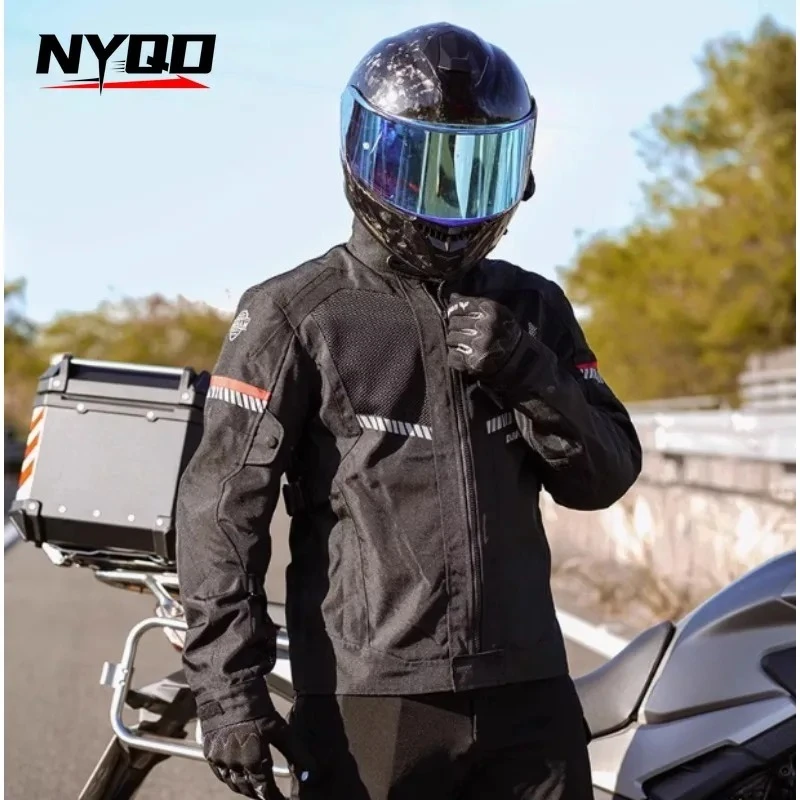 

DUHAN летний мотоциклетный костюм для верховой езды, мужской дышащий сетчатый внедорожный гоночный костюм с защитой от падения, комплект снаряжения для локомотива