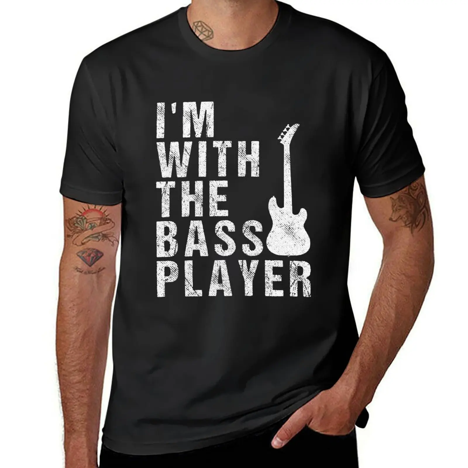 

I'm With The Bass Player Funny Guitar T-Shirt affliction shirts new gifts and t-shirts vintage t shirt men 100℅ cotton