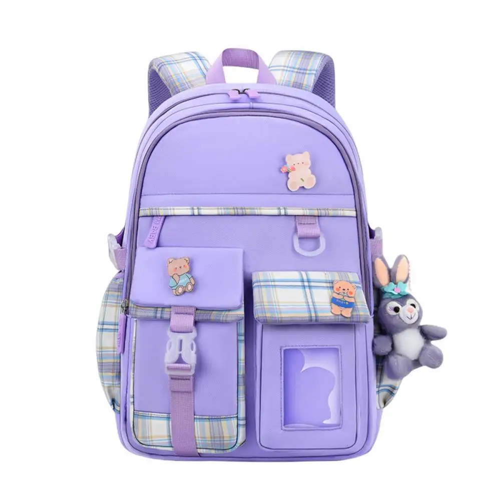 Mochila escolar para niñas, Bolsa Escolar con diseño de animales de dibujos animados, resistente al desgaste, de 6-12 años, útil, portátil y espaciosa