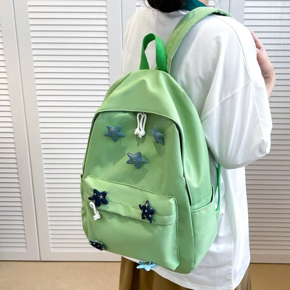 

Fashion Large Capacity Women's Backpack Canvas Waterproof School Bag with Star Travel Bag Adults