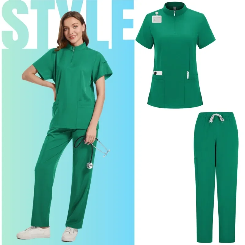 Stretch Breathable Scrub Suits Women Wholesale Medical Spandex Pet Hospital Scrubs Uniforms Jogger Sets Nursing Surgical Uniform