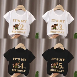 It's My 1 2 3 4 5 6 7 8 9 Years Birthday Boys Girls T shirt Moana Ocean Romance Princess Cartoon Kids Clothes Baby T-Shirts