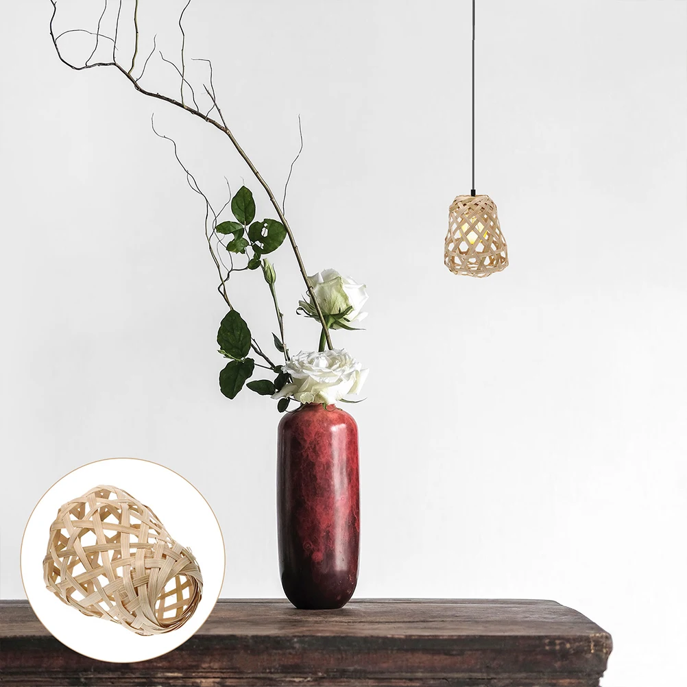 

4 Pcs Vintage Bamboo Lampshade Woven Cover for Pendant Light Hanging Ceiling Home Decor Rustic Style Soft Protection Easy
