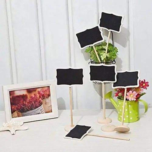 

10pcs Mini Chalkboard Set With Stand Blackboard Message Board Sign Wedding Party Table Marker Memo Reminder Label