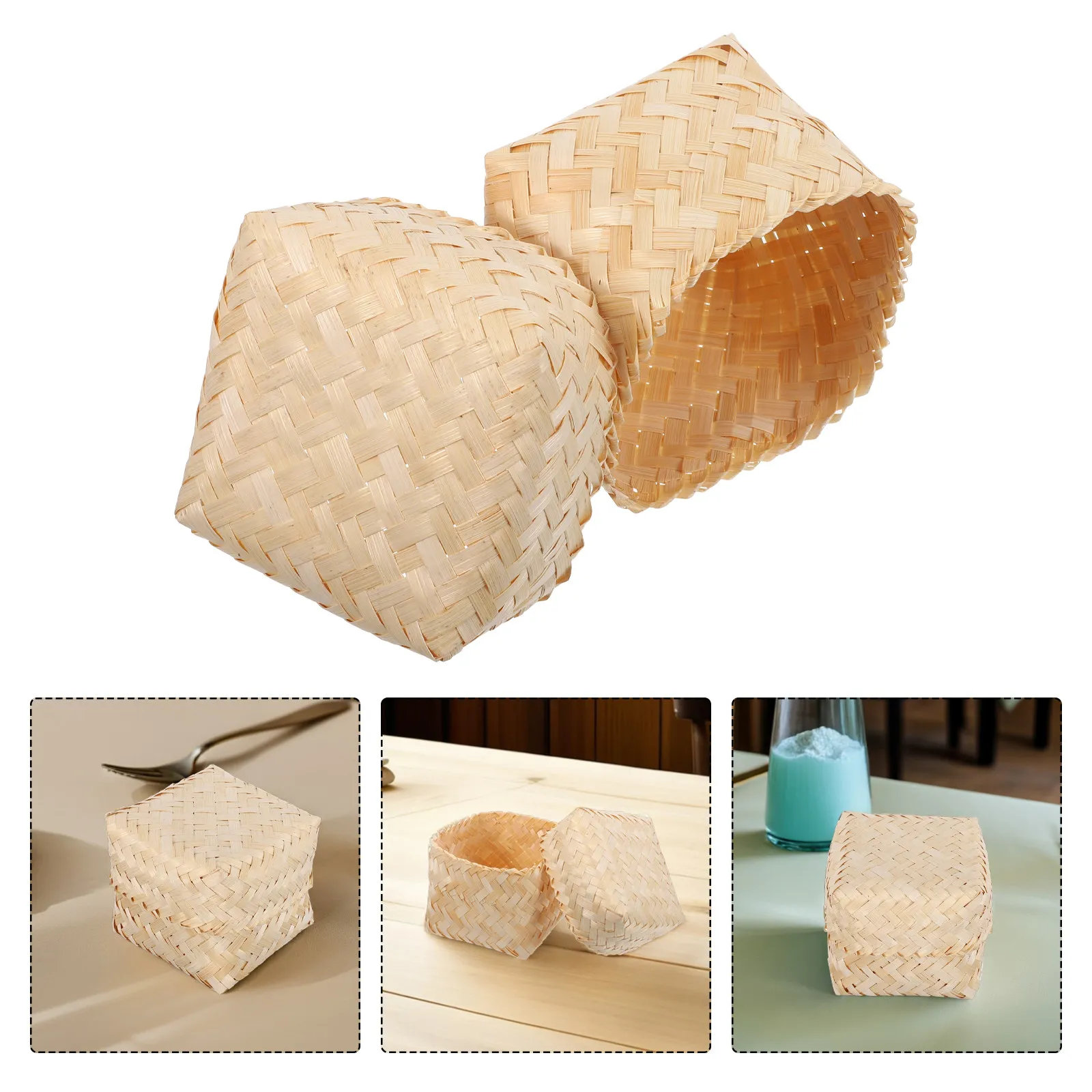 Handwoven Bamboo Sticky Rice Steamer Basket Traditional Chinese Bamboo Steaming Tray for Rice Dumplings Asian Food Steamer