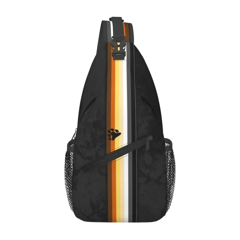 

Custom Distressed Gay Bear Pride Flag Stripe Sling Bags Men Fashion Shoulder Chest Crossbody Backpack Traveling Daypack