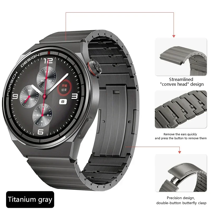 22mm Quick Fit Titanium Metal Band for Huawei GT2 GT3 3 Pro Luxury Business Bracelet for Samsung Galaxy Watch 46mm Gear S3 Strap