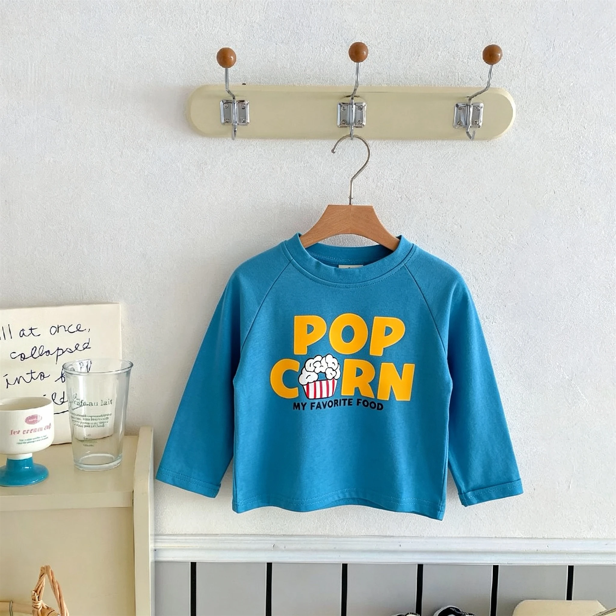 Long Sleeve T-shirt For Children's Clothes Tops Loose Casual Crewneck Pullover Base Shirt Blouse Kids Autumn Clothing 1-7 Age