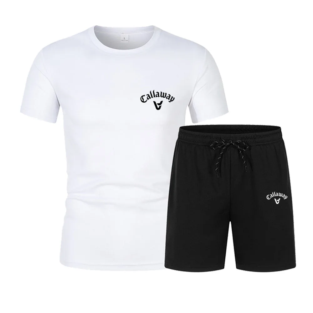 

2025 Summer Men's Speed Drying T-shirt Set, Slow Running Sports Clothing Beach Pattern Casual Fashion Summer New Style
