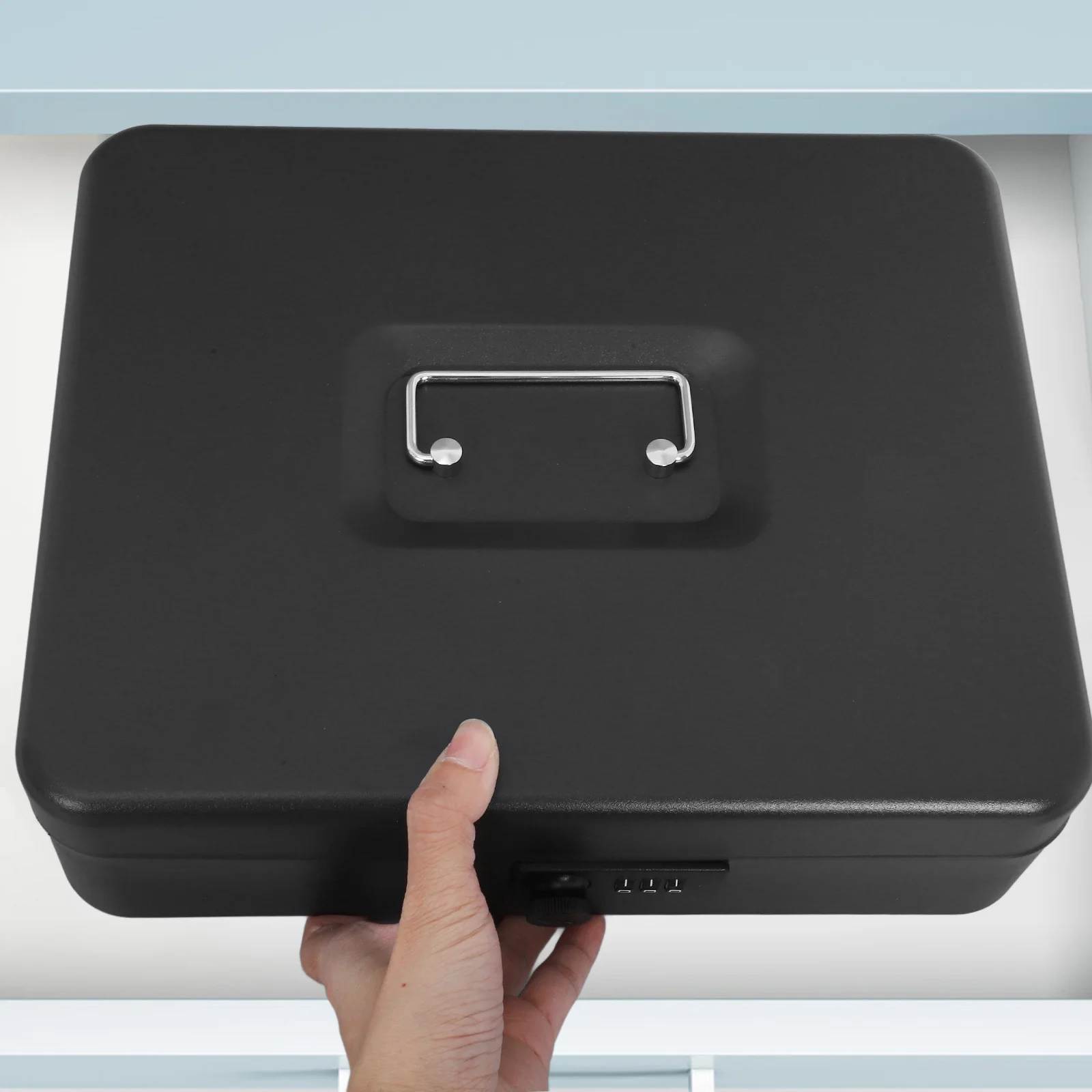 Heavy Duty Cash Box Lockable Iron Money Container for Adults Password Protected Piggy Bank Rust Resistant Surface