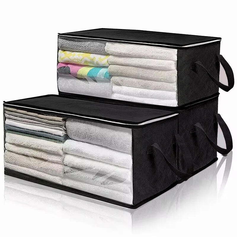 Large Capacity Non-Woven Clothes Quilt Storage Bag Dust-Proof Sweater Blanket Organizer Box Foldable Sorting Pouche Home Storage