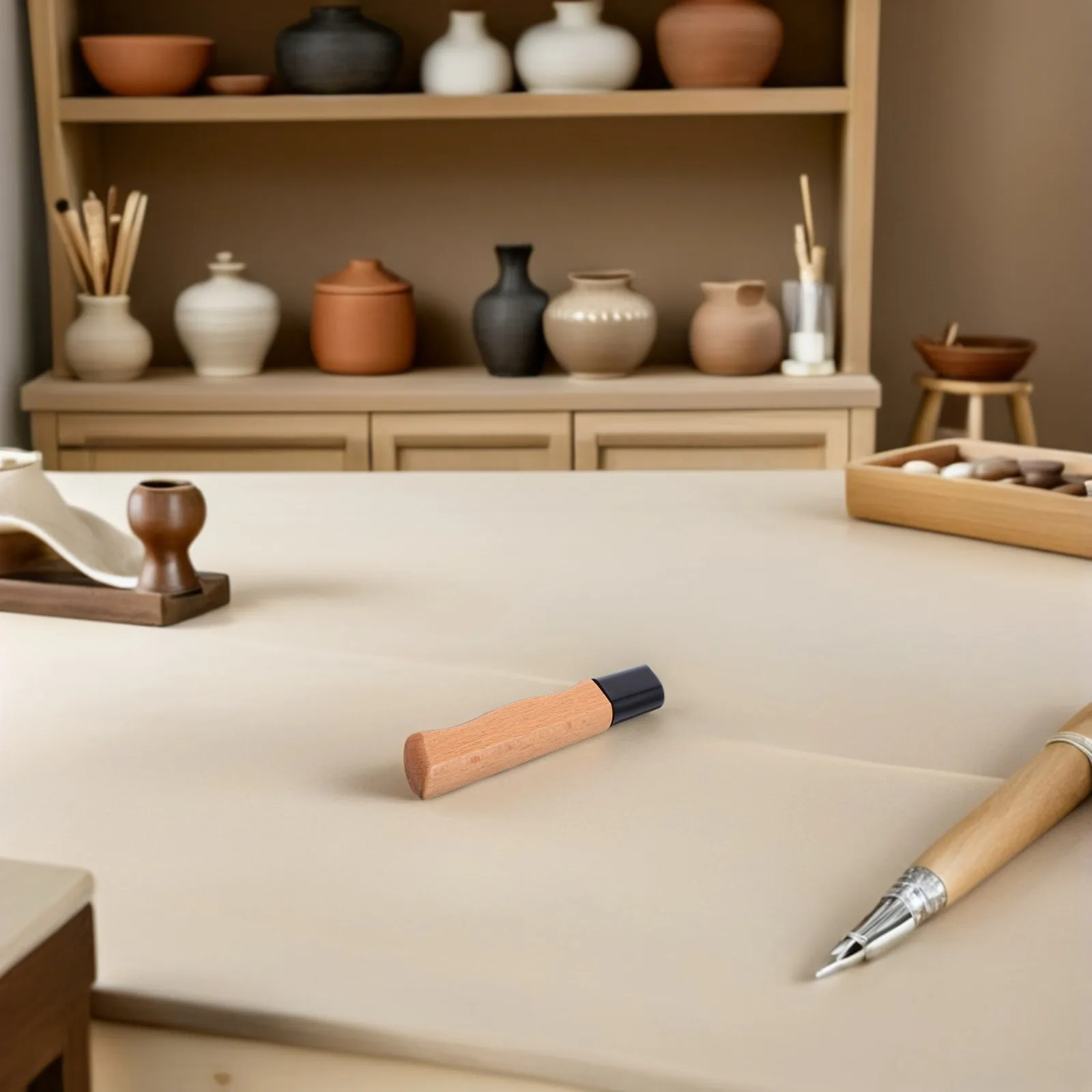 Lot de 2 poignées de couteau de cuisine en bois de poirier, ergonomiques, en bois dur, pour la fabrication et la réparation de couteaux, outil de cuisine