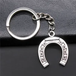 DIY Metal Keychain Holder Antique Silver Color 30x24mm Horseshoe Pendant Keyring Souvenirs Gift