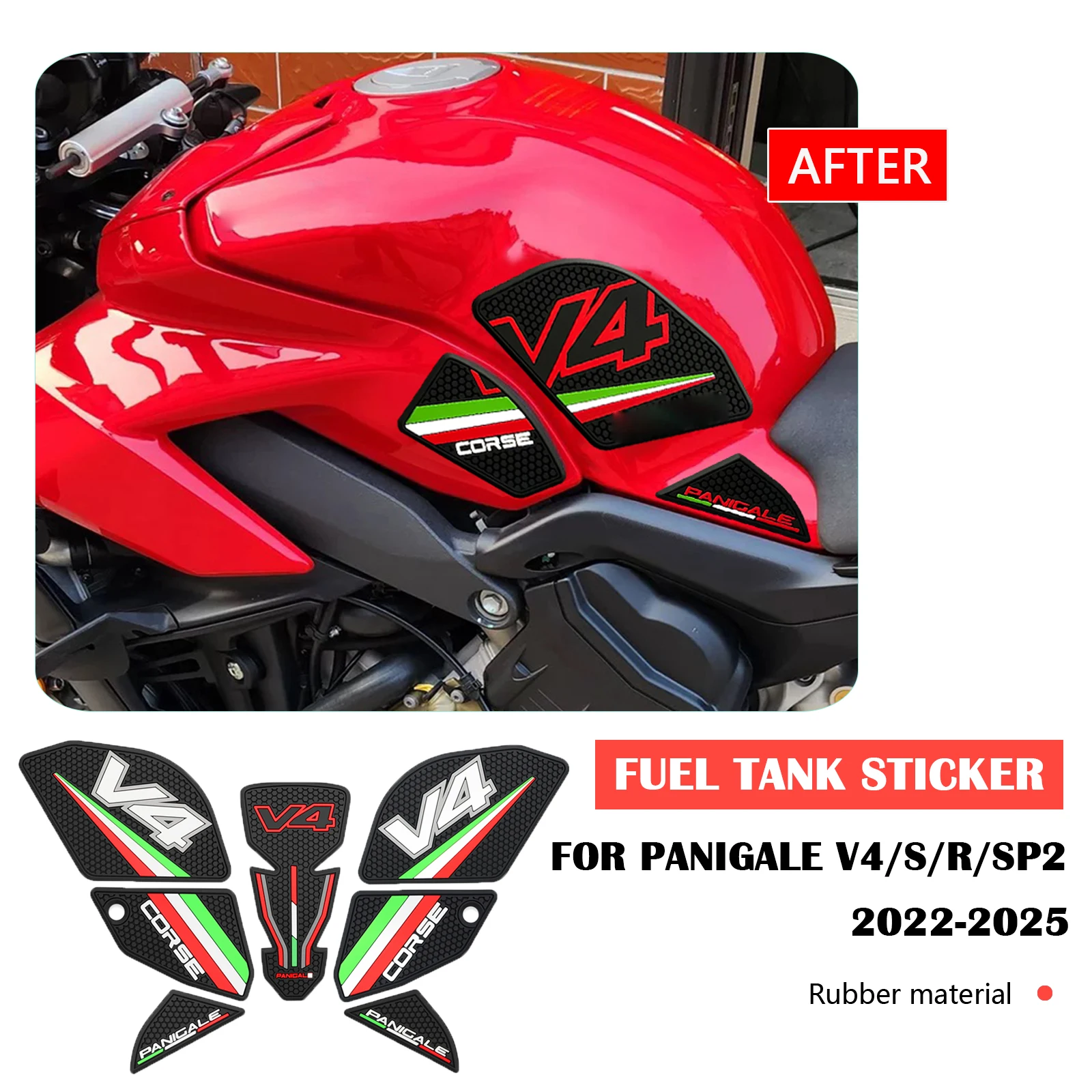 

Для Ducati Panigale V4 S R SP2 PANIGALE V4S V4R V4SP2 2022-2025 новая наклейка на топливный бак противоскользящая наклейка резиновая защитная накладка