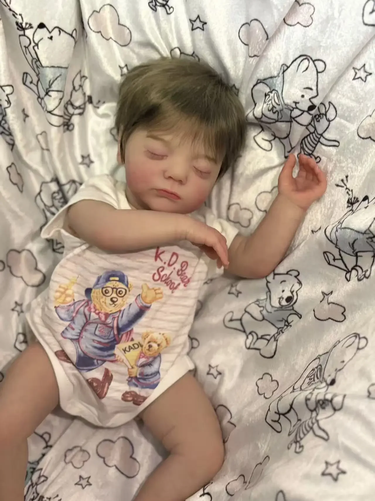 DLS مخصص محدود العرض 21 بوصة تولد من جديد الطفل أليسيا مع اليد الجذور الموهير الانتهاء بالفعل دمية هدية الكريسماس #3