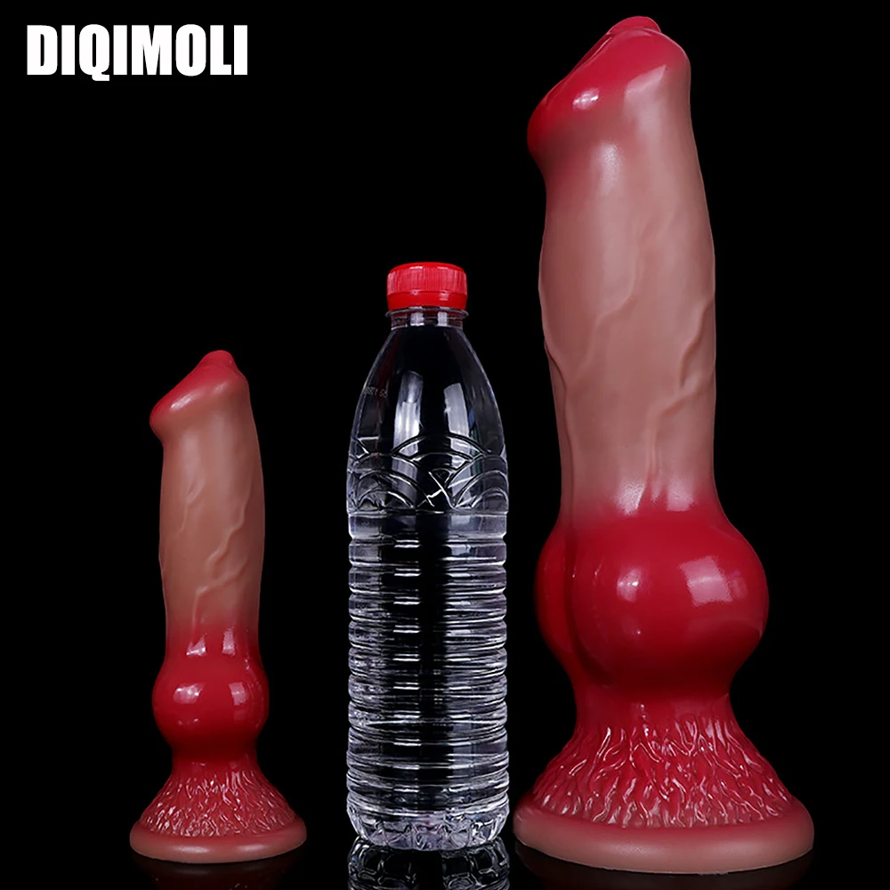 Oversized Liquid Silicone Dog Dildos Anal Plug Soft Penis Anal Dilator Phallus Butt Plug Stimulate Vagina Anus Dick Sex Toys