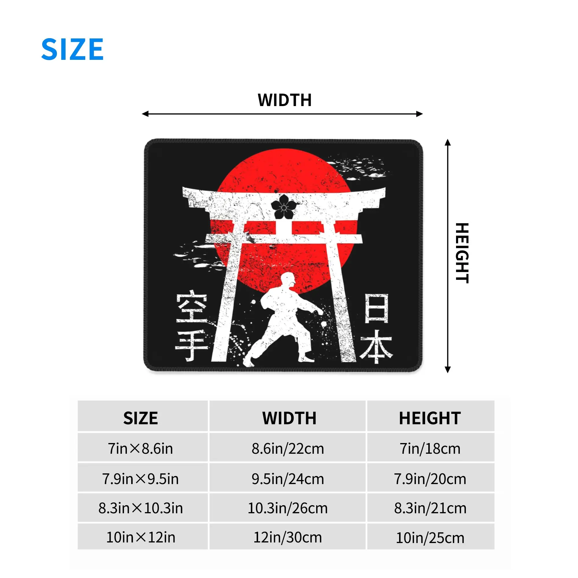 Budo Soul Karate Spirit Martial Arts Mouse Pad Computer Keyboard Mouse Mat Gaming Laptop Desk Mat Office Accessories Table Mats